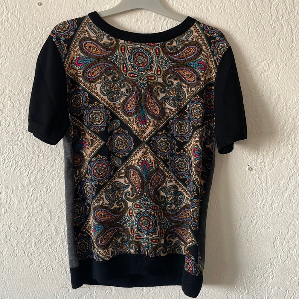 Trina Turk Silk Wool Paisley Shirt Size S